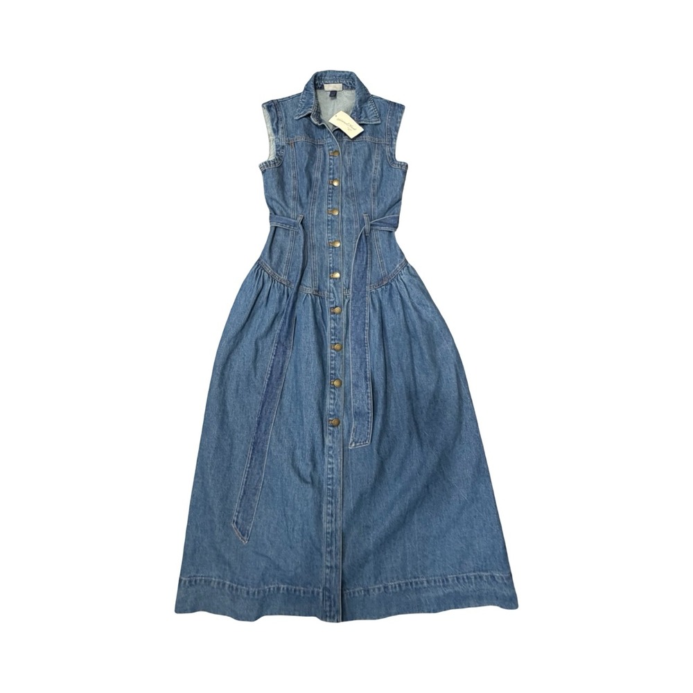 Universal Thread | Dresses | Universal Thread Dress Womens Blue Denim Sleeveless Button Front Maxi Belted
